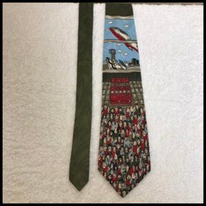 Airport Arrivals Departures Funny Flying Novelty Tie